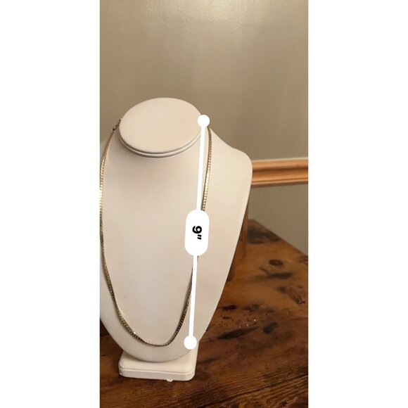 Vintage 14K GP Curb Chain Necklace 15g Gold-Plated Flat Link - Picture 11 of 11